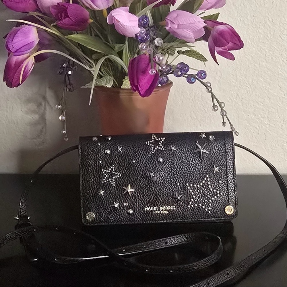 Henri Bendel Black Starry Wallet/Crossbody